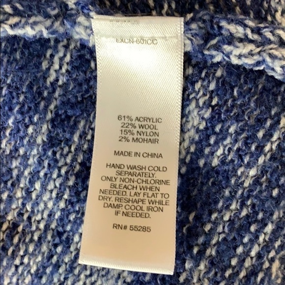 Express Cowl Neck Sweater Handkerchief Hem Blue XS - Picture 3 of 7